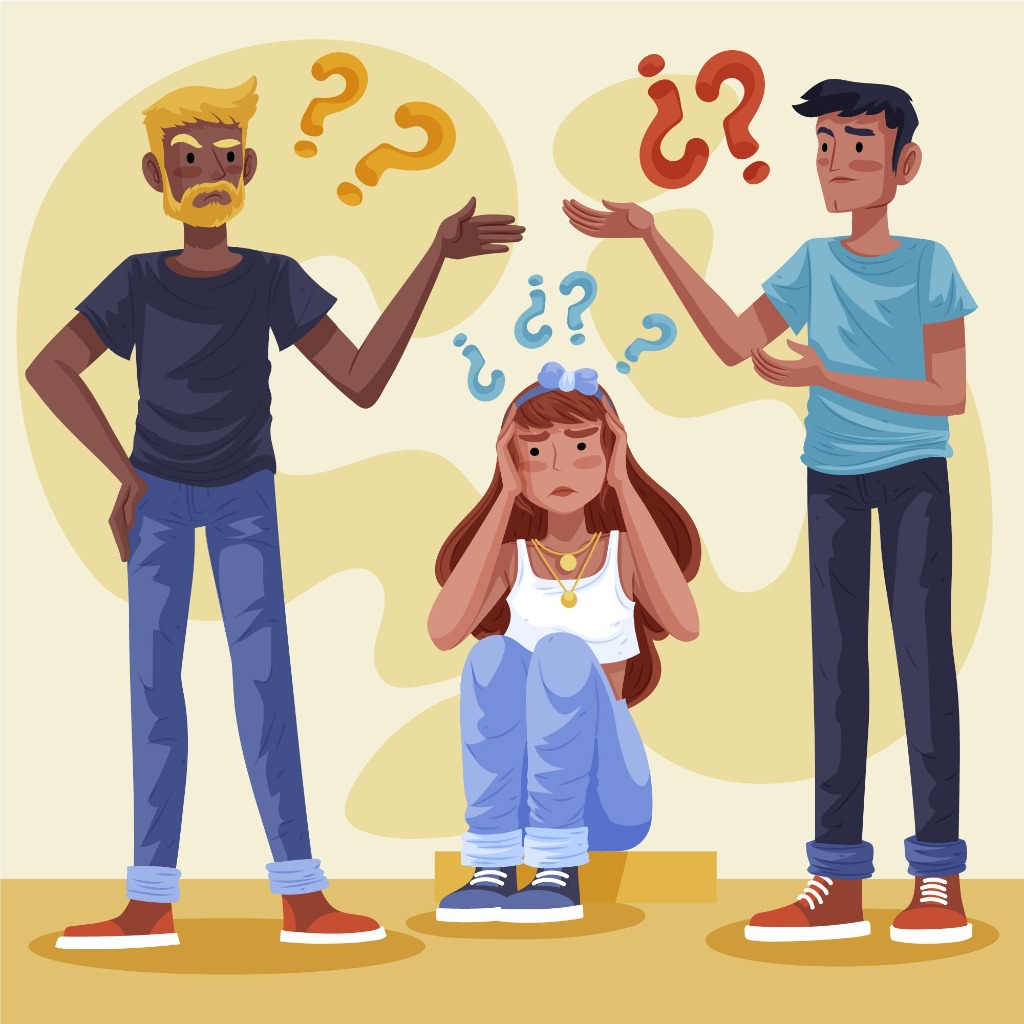 Pessoa confusa com dúvidas e pressões externas